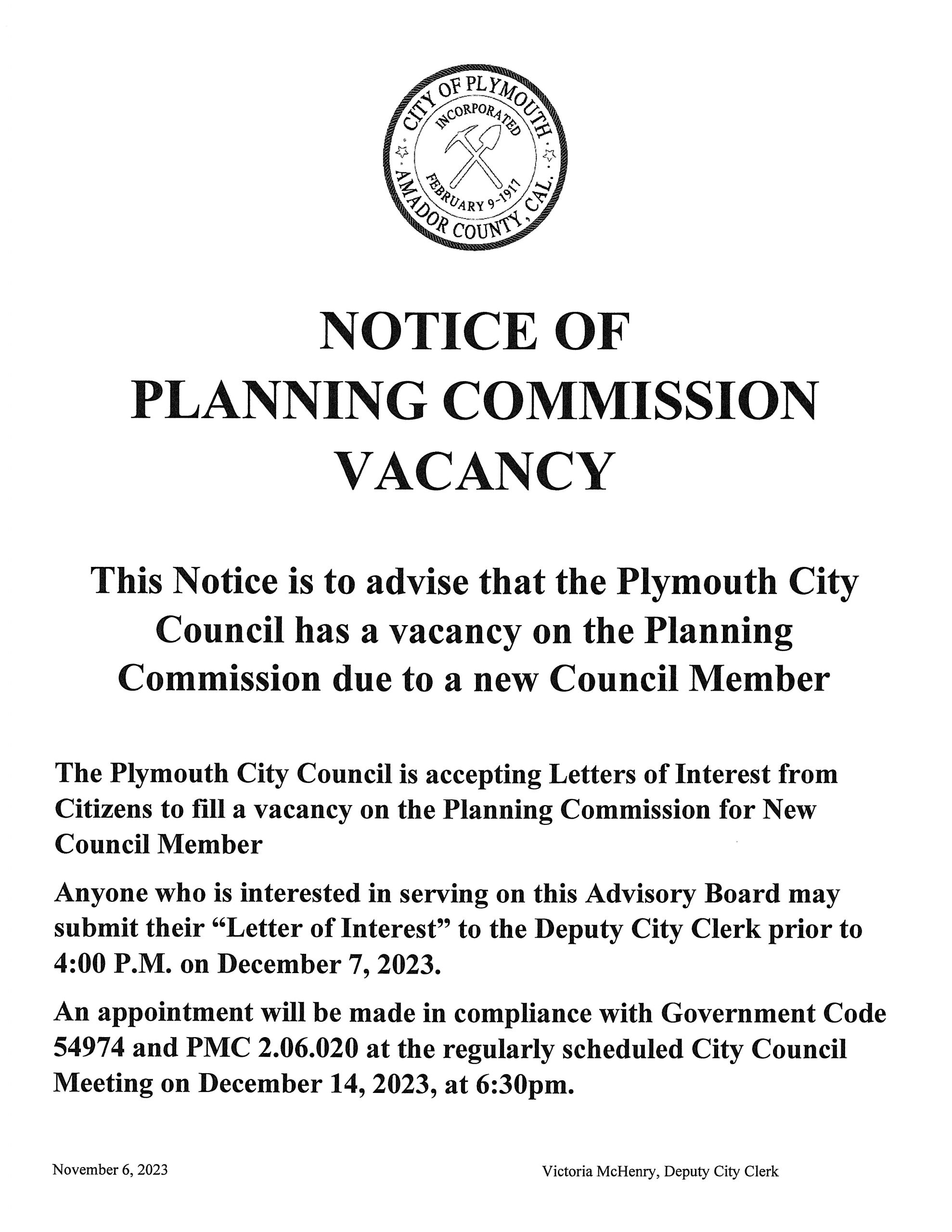 City of Plymouth Gateway to the Shenandoah Wine Country