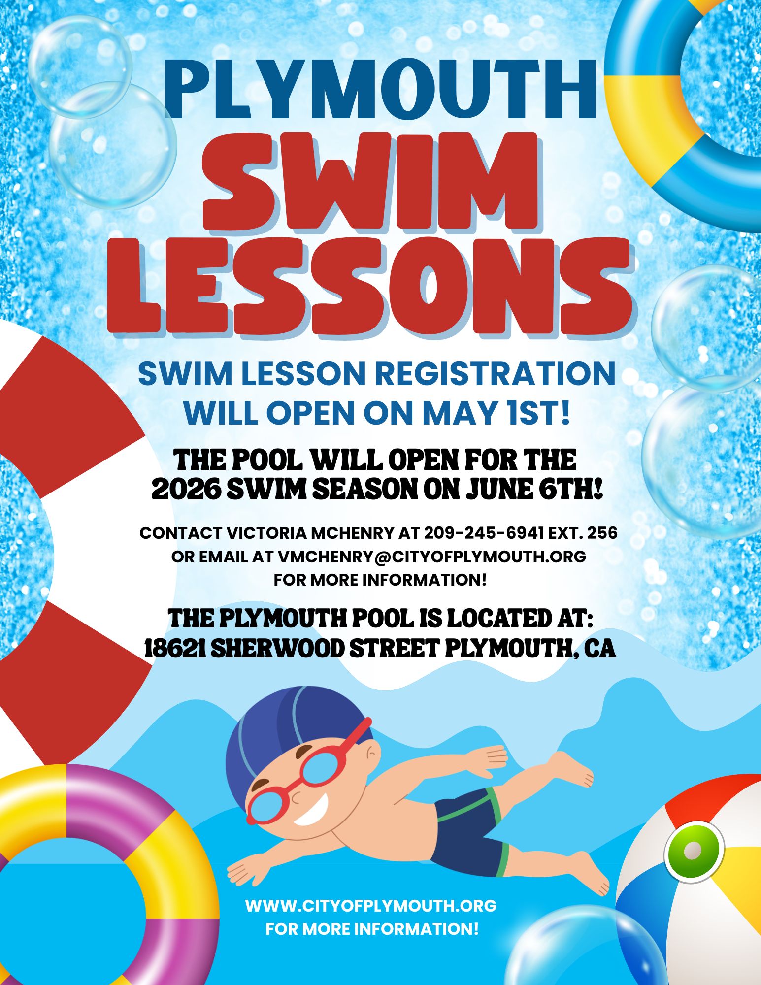 Swim Lessons Registration Opens May 1st